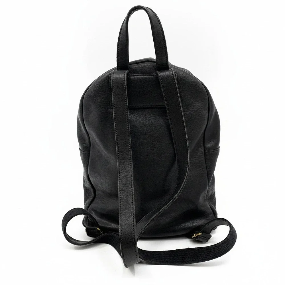 Madewell Black Leather Backpack | OS Regular | Classic Everyday Style